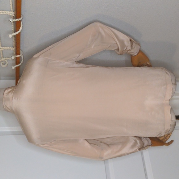 Vintage 60s Peony Brand Blouse Pure Silk Cream Lace Frog Closures SZ Small - Picture 8 of 16